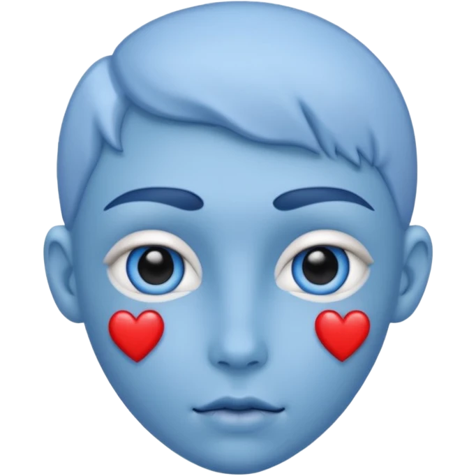 Heart eyes but blue emoji