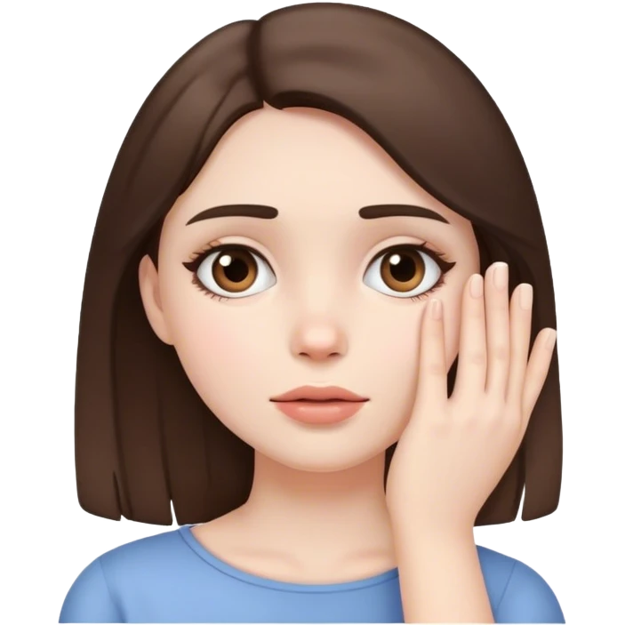 pale brunette girl face palm emoji