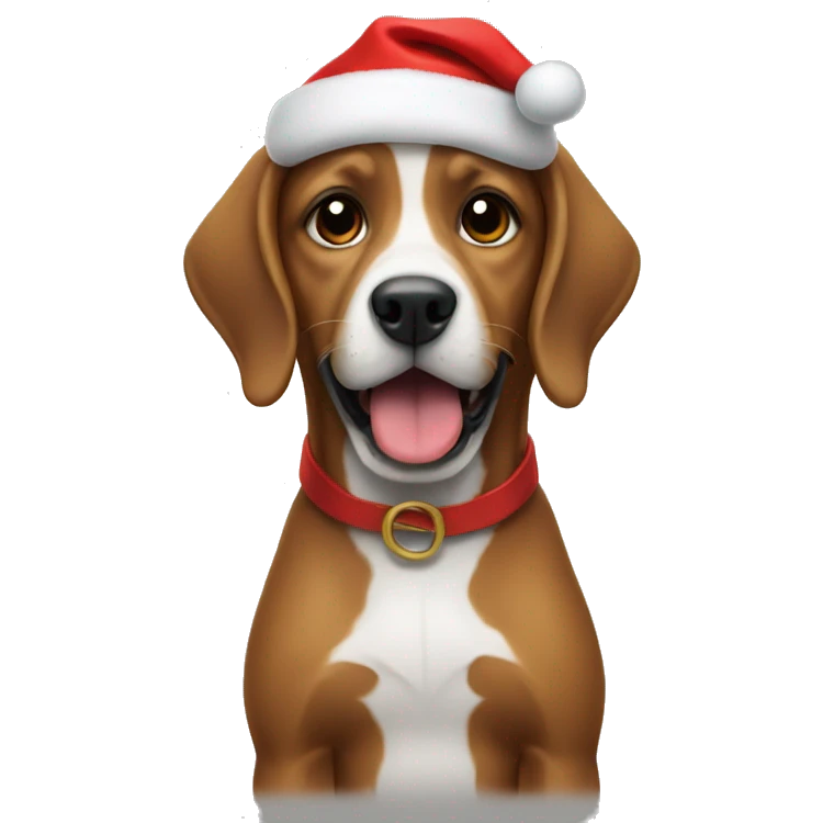 Dog with santa had emoji