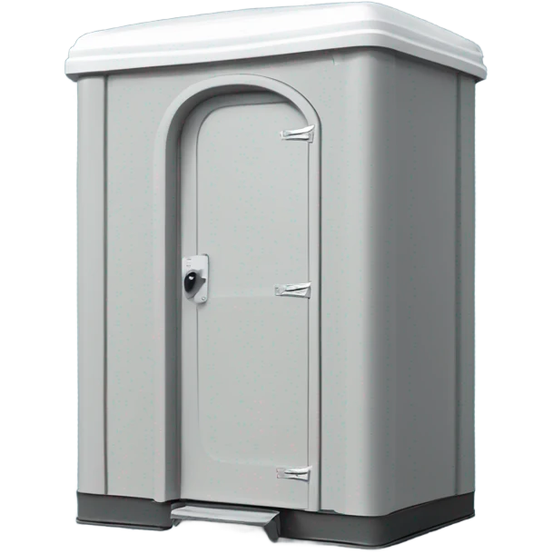 Portable toilet with clinkscales portable toilets LLC on the side emoji
