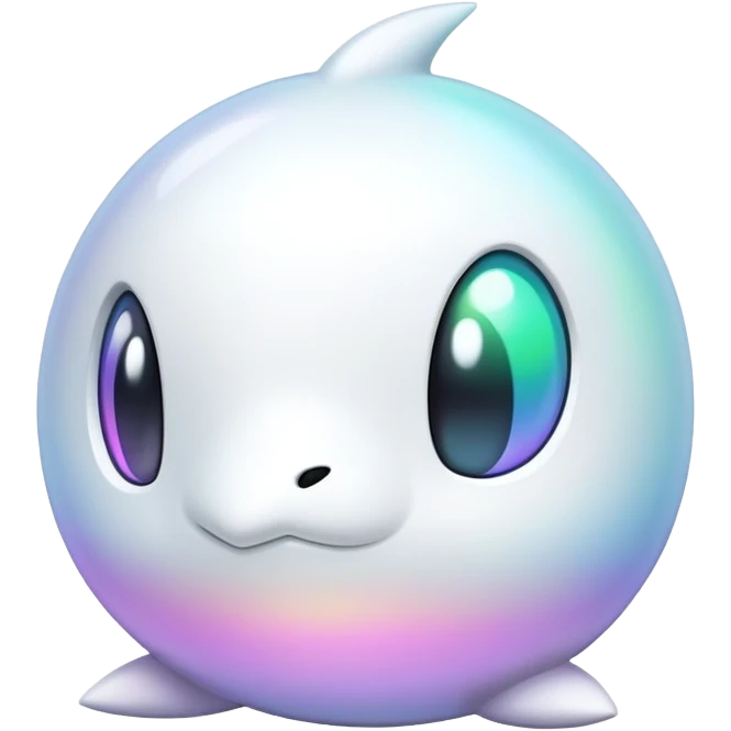 Futuristic modern ethereal Iridescent white pale fakemon emoji