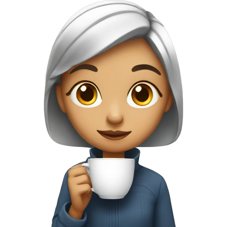 Girl sipping tea emoji