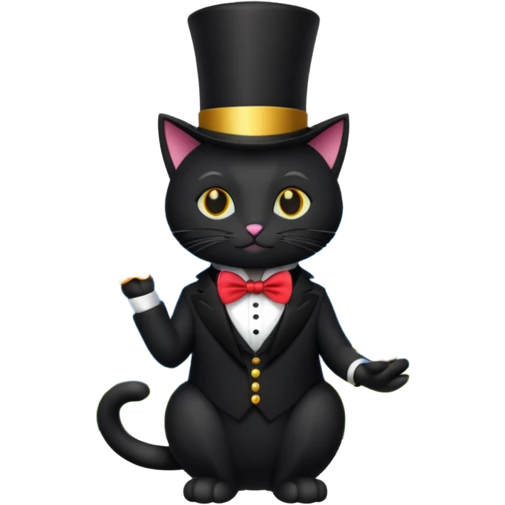 Magician black cat in the mountains emoji