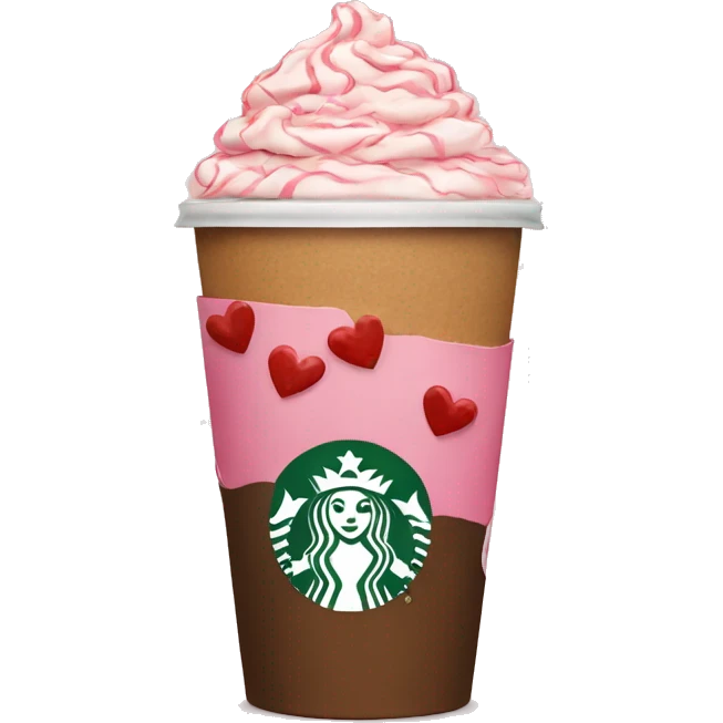 starbucks coffee with hearts emoji