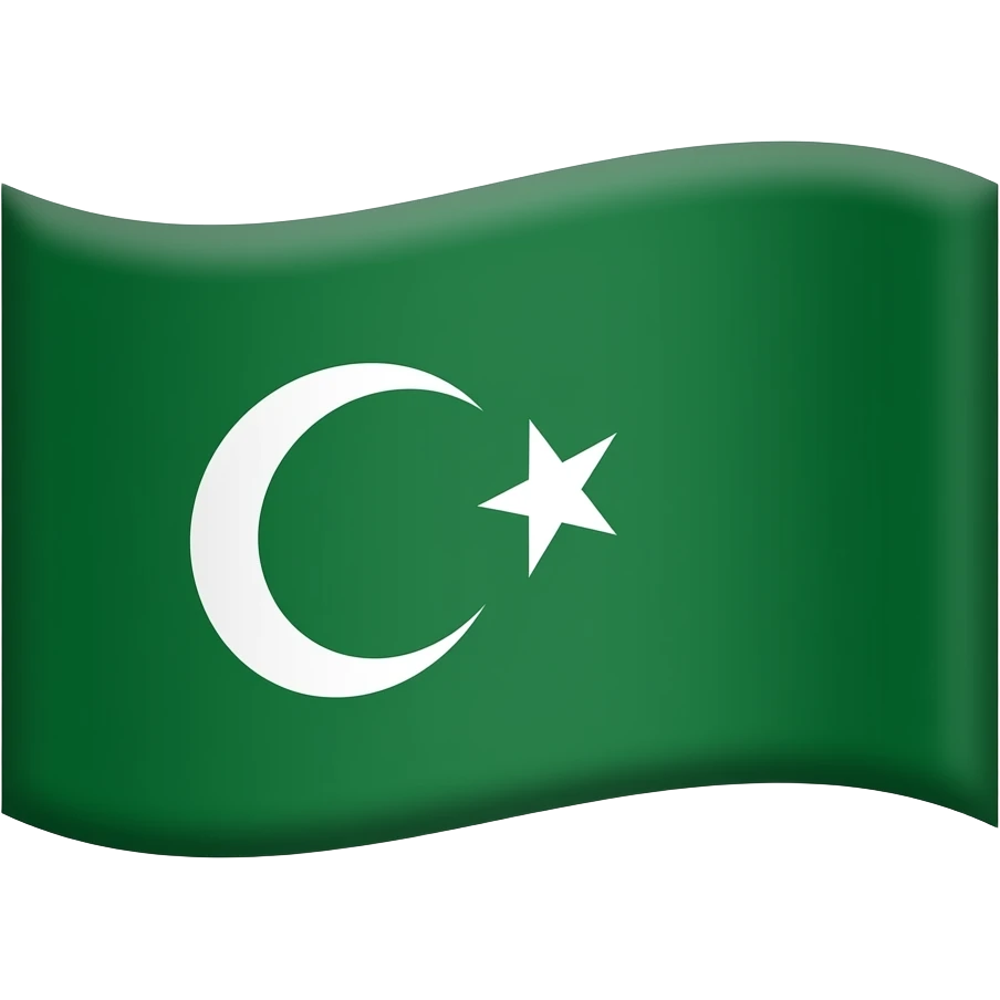 Ottoman Empire green flag with three hilal emoji