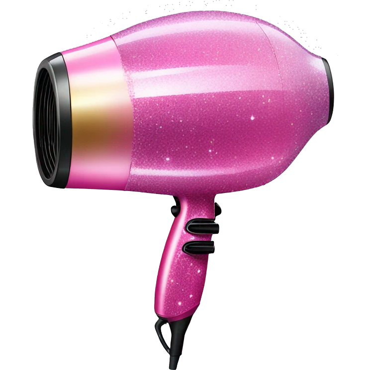 Pink ombre hair dryer with glitter  emoji