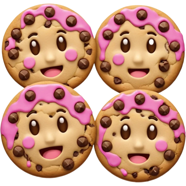 please create cookie emojis, similar to a cookie that looks like it's smiling for a happy cookie, or a cookie that looks like it's frowning for a sadcookie. please use other emotions other than happy or sad emoji