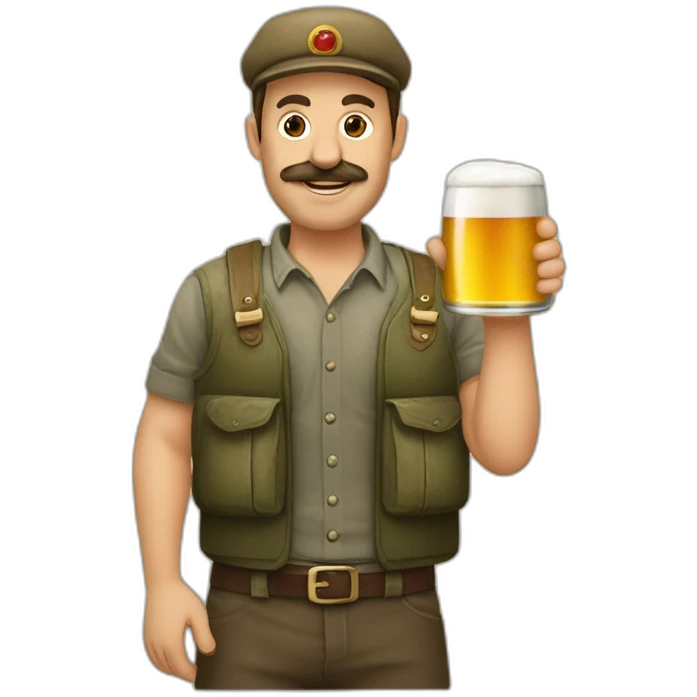 Staline avec une bière dans la main emoji