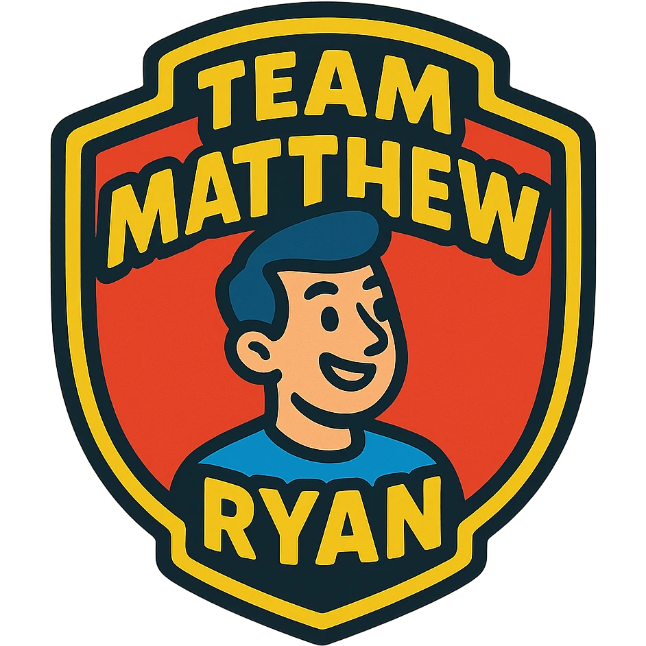 TeamMatthewRyan as a vibrant cartoon badge emoji