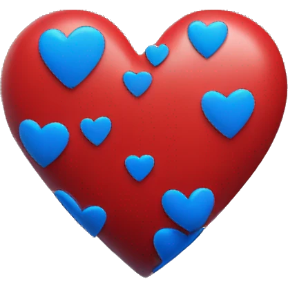 red and blue heart emoji