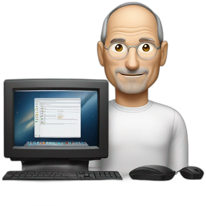 steve jobs with computer emoji