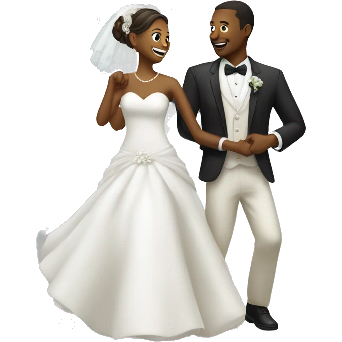 Bride and groom damce emoji