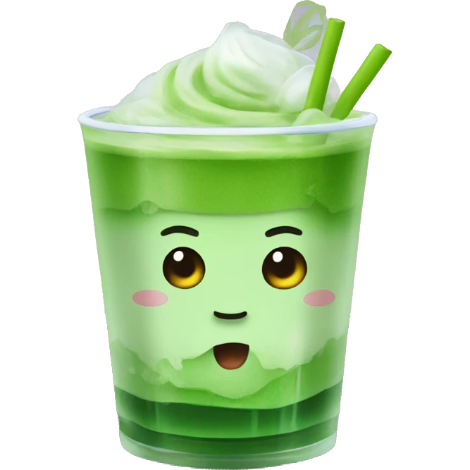 Matcha ice drink emoji