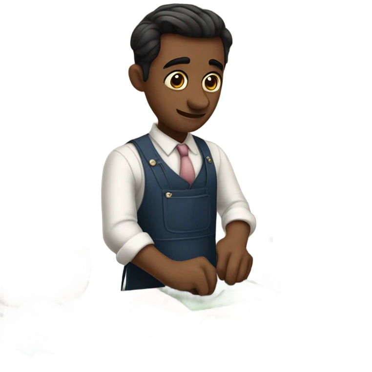 a London haberdasher sewing a suit emoji