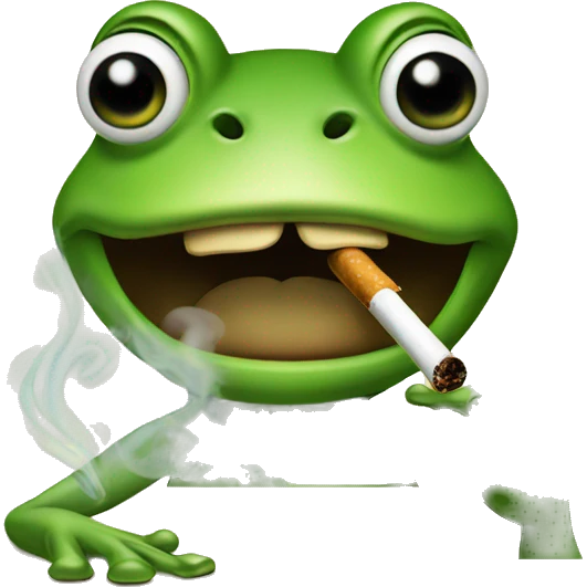 Frog smoking  emoji
