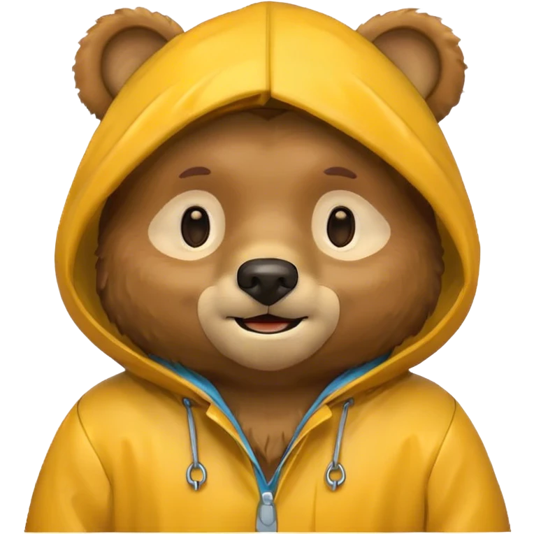bear wearing rain coat emoji