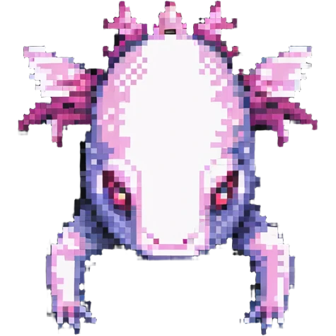 Minecraft axolotl with authentic blocky style and proportions, pixel art emoji