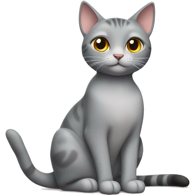 Two grey cats, one is a house cat and the other one is a oriental cat emoji