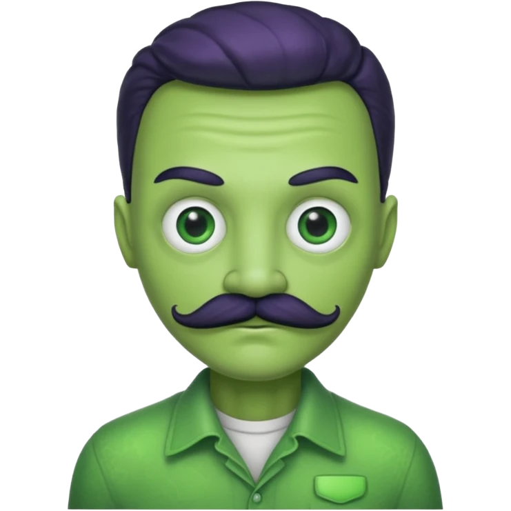 alien with mustache and shirt emoji
