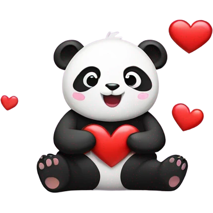 Un panda enamorado emoji