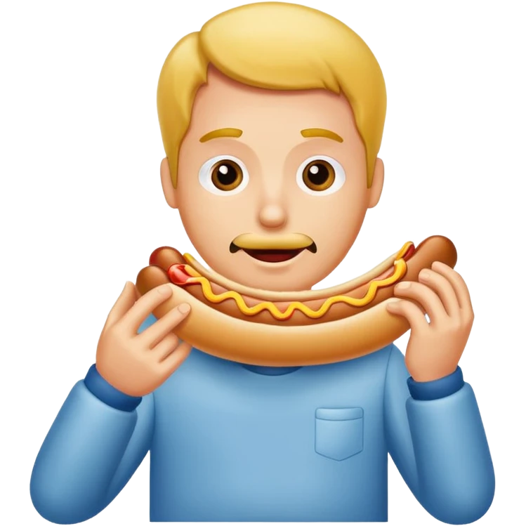 man eating a hot dog emoji