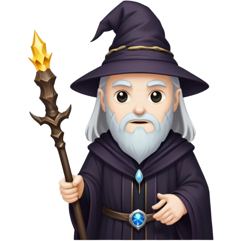 evil wizard with staff and dark robes emoji