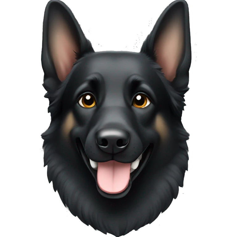 A Black german shepherd smiling emoji