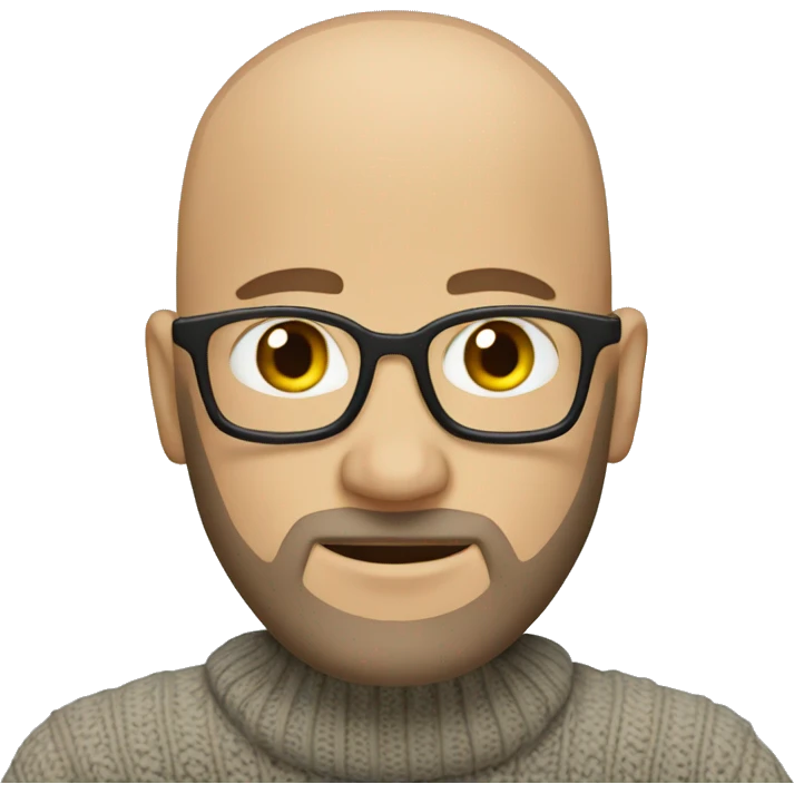 Bald man with beard and sweater emoji