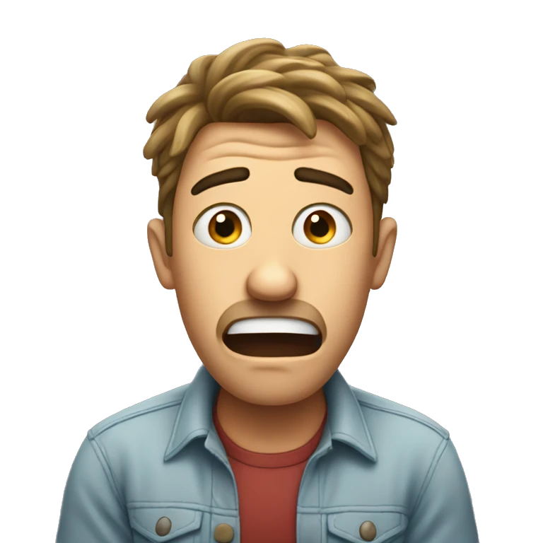 Shocked Guy with his hands around his head emoji