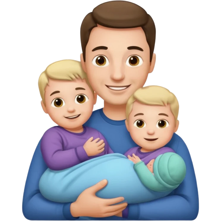 man with three babies emoji
