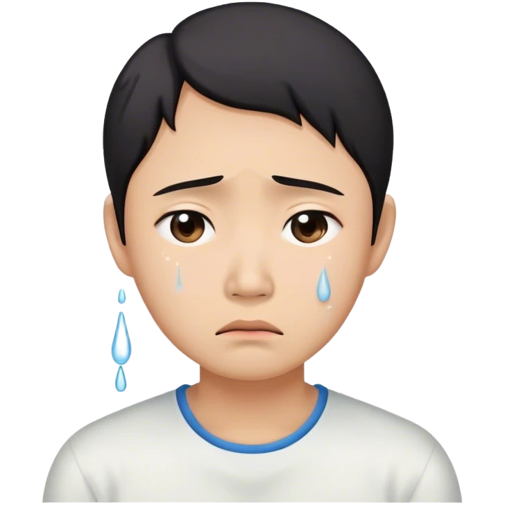 asian Face crying, sad, with tears emoji