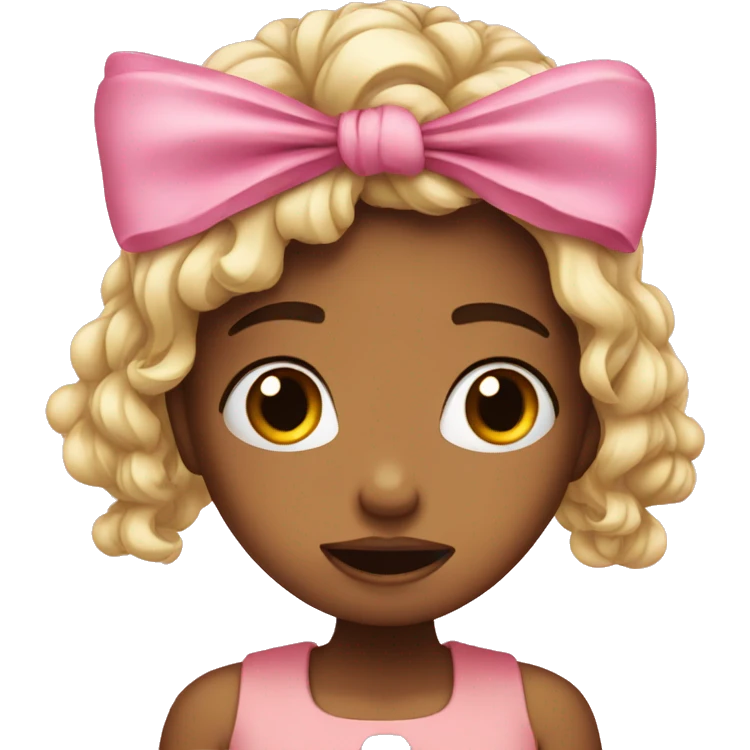 Cute girly with a bow on her head crying  emoji
