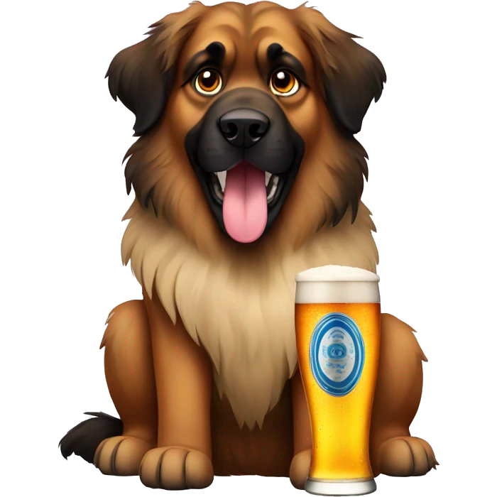 Leonberger with beer emoji