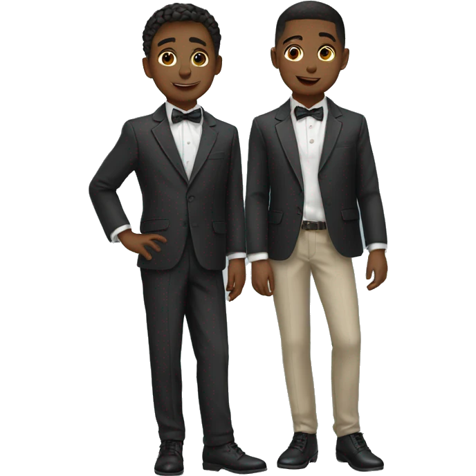 two boys in stylish attire emoji