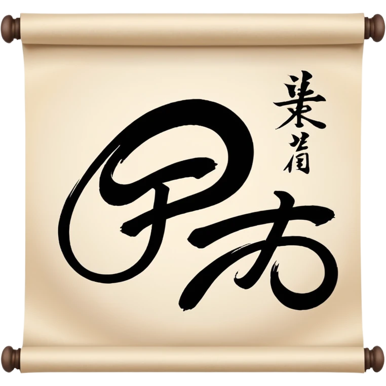 Japanese calligraphy scroll emoji