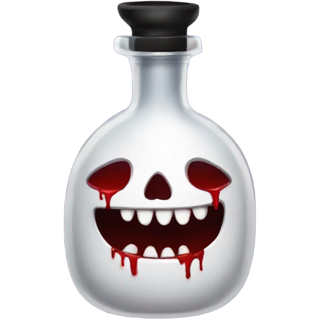 a stylish potion bottle with blood and a gothic lid, perfect for a vampire girl theme." emoji