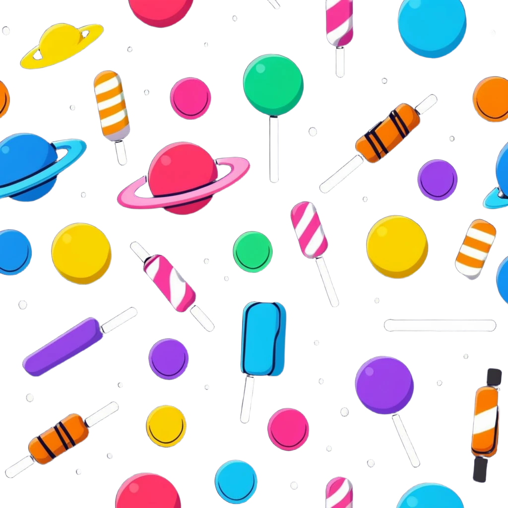Galaxy themed candy, colorful cosmic sweets emoji