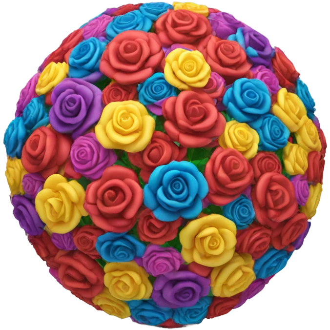 Football made of colorful roses  emoji