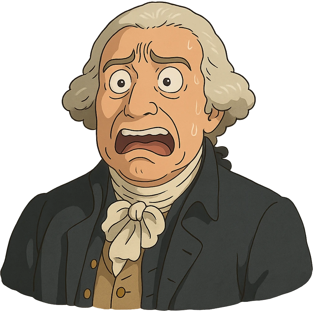 disgusted and scared George Washington emoji
