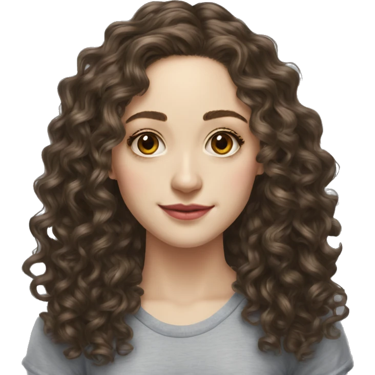 emmy rossum long curly hair teenager hyperrealistic emoji