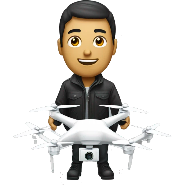 guy flying dron into omputer emoji