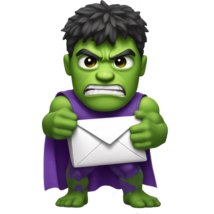 Super hero hulk holding a mailbox emoji