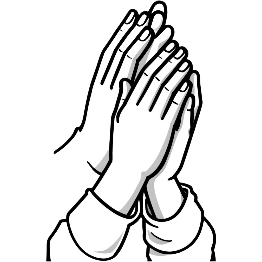 cartoonish praying hands emoji