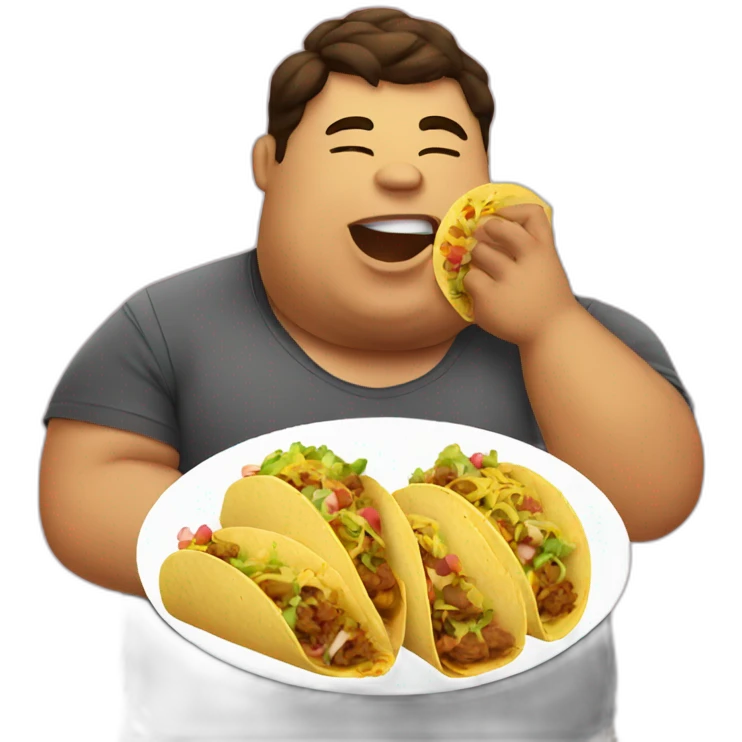 Chubby eating tacos on valentines  emoji