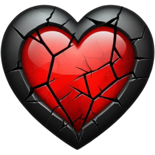 goth heart with a cracked glass effect emoji