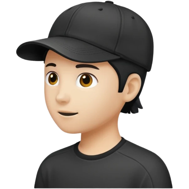 black baseball cap emoji