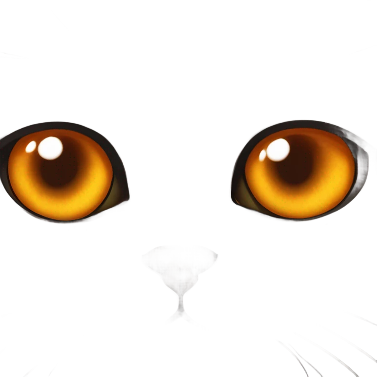 A deep brown british shorthair with orange eyes emoji
