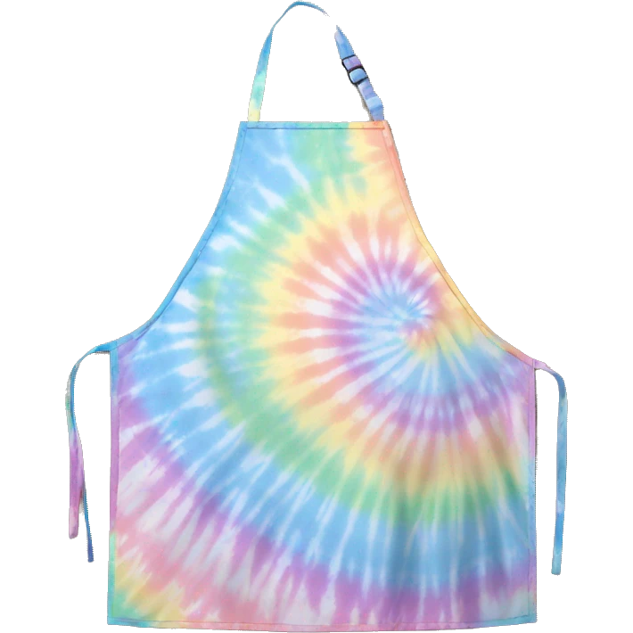 Realistic pastel tie dye apron tied in the front. emoji