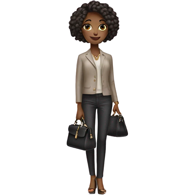Chic girl carrying designer bag emoji