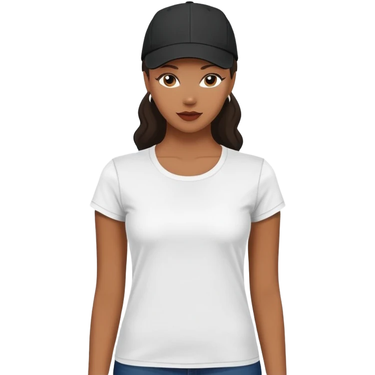 black women's t-shirt with round neck and short cap sleeves, fitted feminine cut, only the garment, isolated on white background, no model emoji